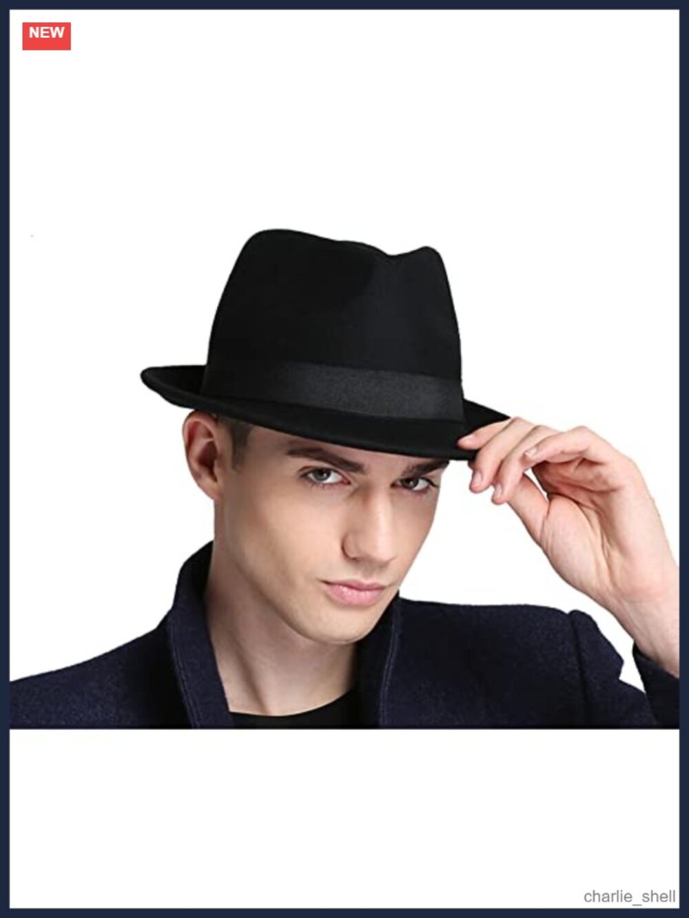 Men's Vintage Style Felt Trilby Fedora Hat with Short Brim